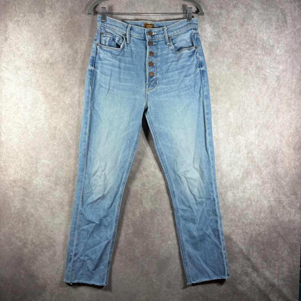 Mother Jeans Womens Size 28 Blue The Pixie‎ Dazzler Ankle Fray Ivy League Cowboy